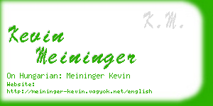 kevin meininger business card
